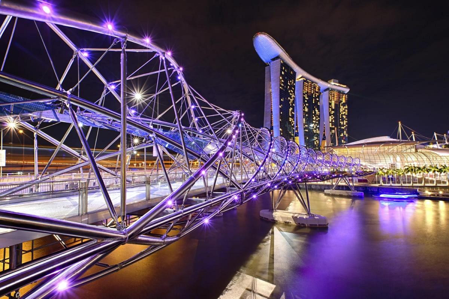 Cầu Helix Bridge  - một trong những địa điểm sống ảo tại Singapore